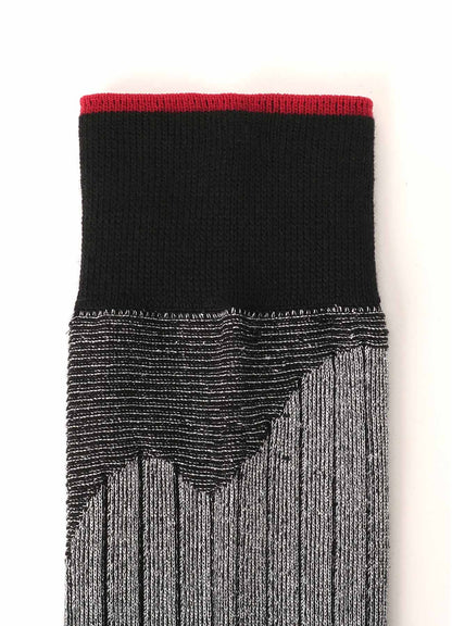 SILVER RIB RANDOM STRIPE SOCKS