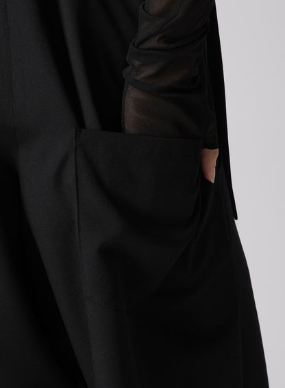 WOOL GABARDINE SUSPENDERS PANTS