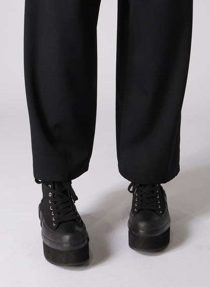 WOOL GABARDINE SUSPENDERS PANTS