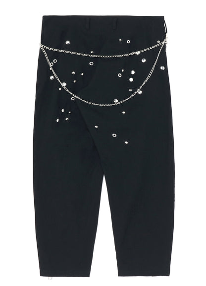 METAL EYELET DENIM PANTS