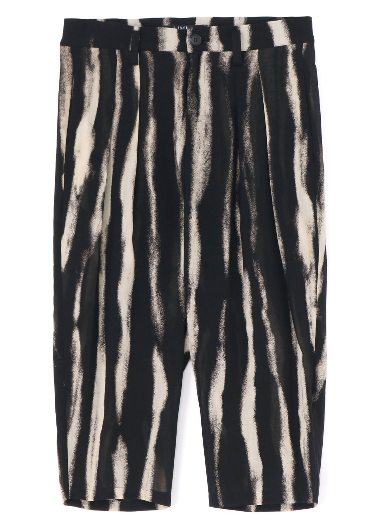 BLEACHED STRIPE SHORT LENGTH PLEATED PANTS