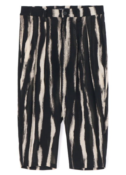 BLEACHED STRIPE SHORT LENGTH PLEATED PANTS