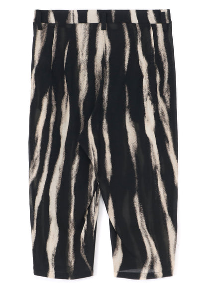 BLEACHED STRIPE SHORT LENGTH PLEATED PANTS