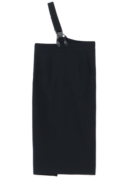 WOOL/GABARDINE TWISTED TIGHT SKIRT