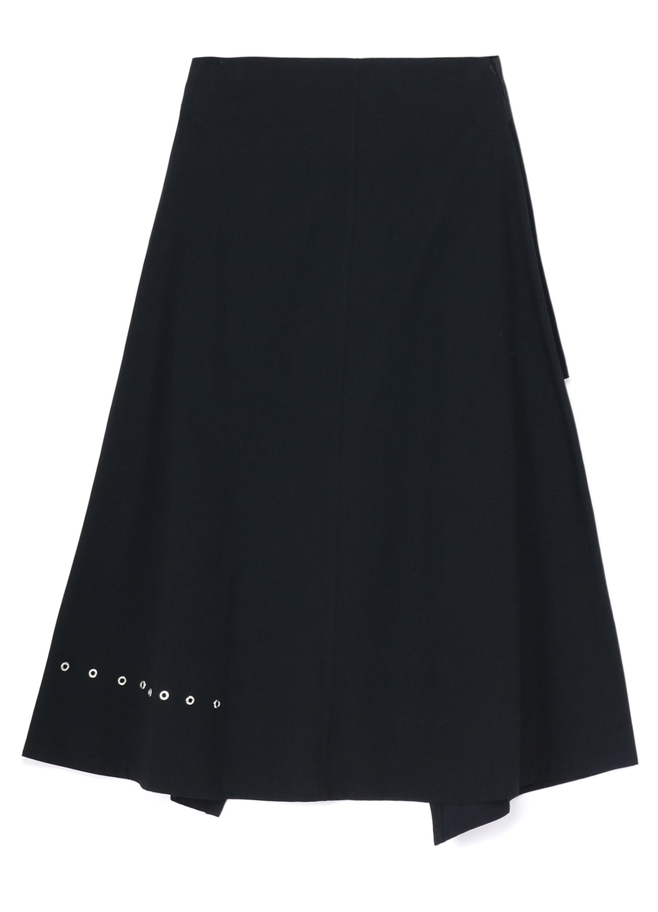 METAL EYELET WRAPPED DENIM SKIRT