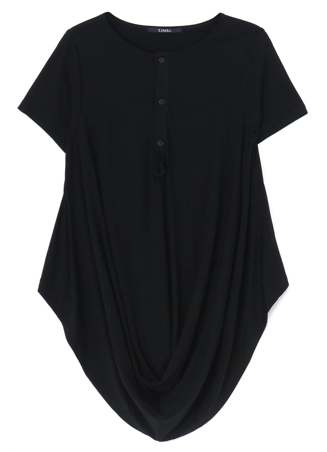 RAYON JERSEY HEM DRAPE T-SHIRT