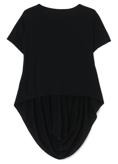 RAYON JERSEY HEM DRAPE T-SHIRT