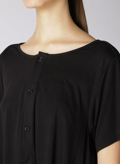 RAYON JERSEY HEM DRAPE T-SHIRT