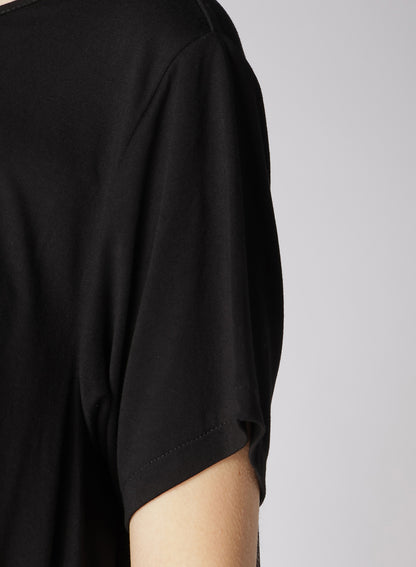 RAYON JERSEY HEM DRAPE T-SHIRT