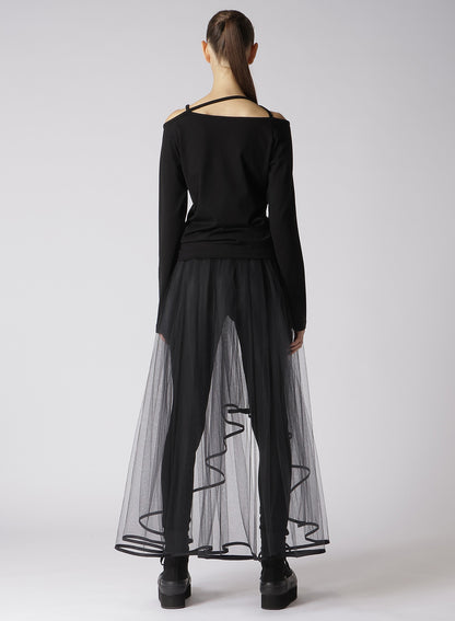 60/2 COTTON JERSEY SHOULDER STRING LONG T-SHIRT