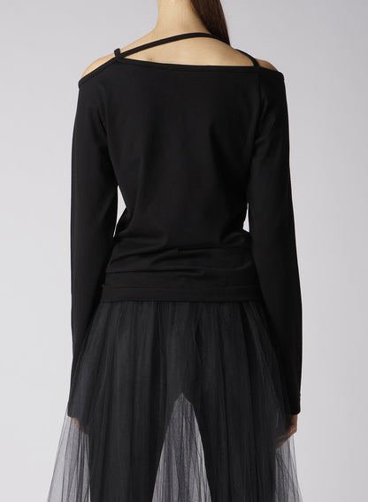 60/2 COTTON JERSEY SHOULDER STRING LONG T-SHIRT
