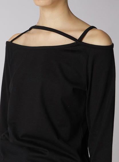 60/2 COTTON JERSEY SHOULDER STRING LONG T-SHIRT