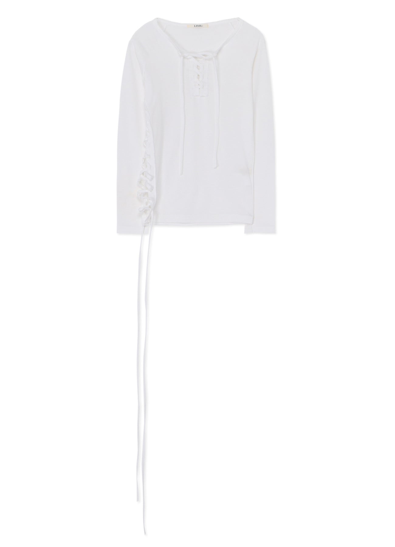 60/2 COTTON JERSEY LACE-UP LONG T-SHIRT