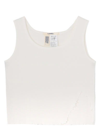 COTTON RAYON RIB TANK WITH DAMAGED HEM