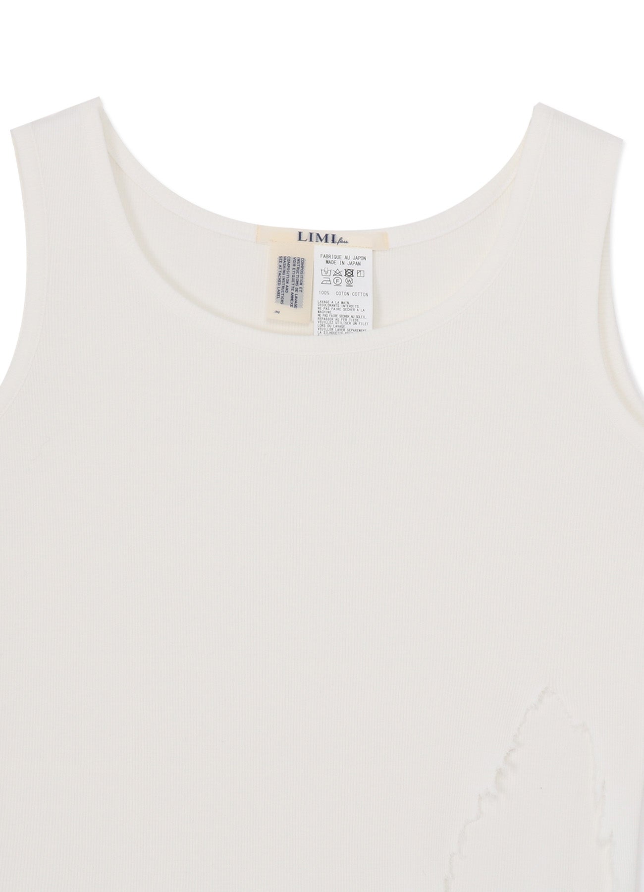 COTTON RAYON RIB TANK WITH DAMAGED HEM