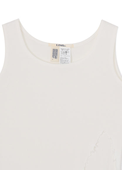 COTTON RAYON RIB TANK WITH DAMAGED HEM