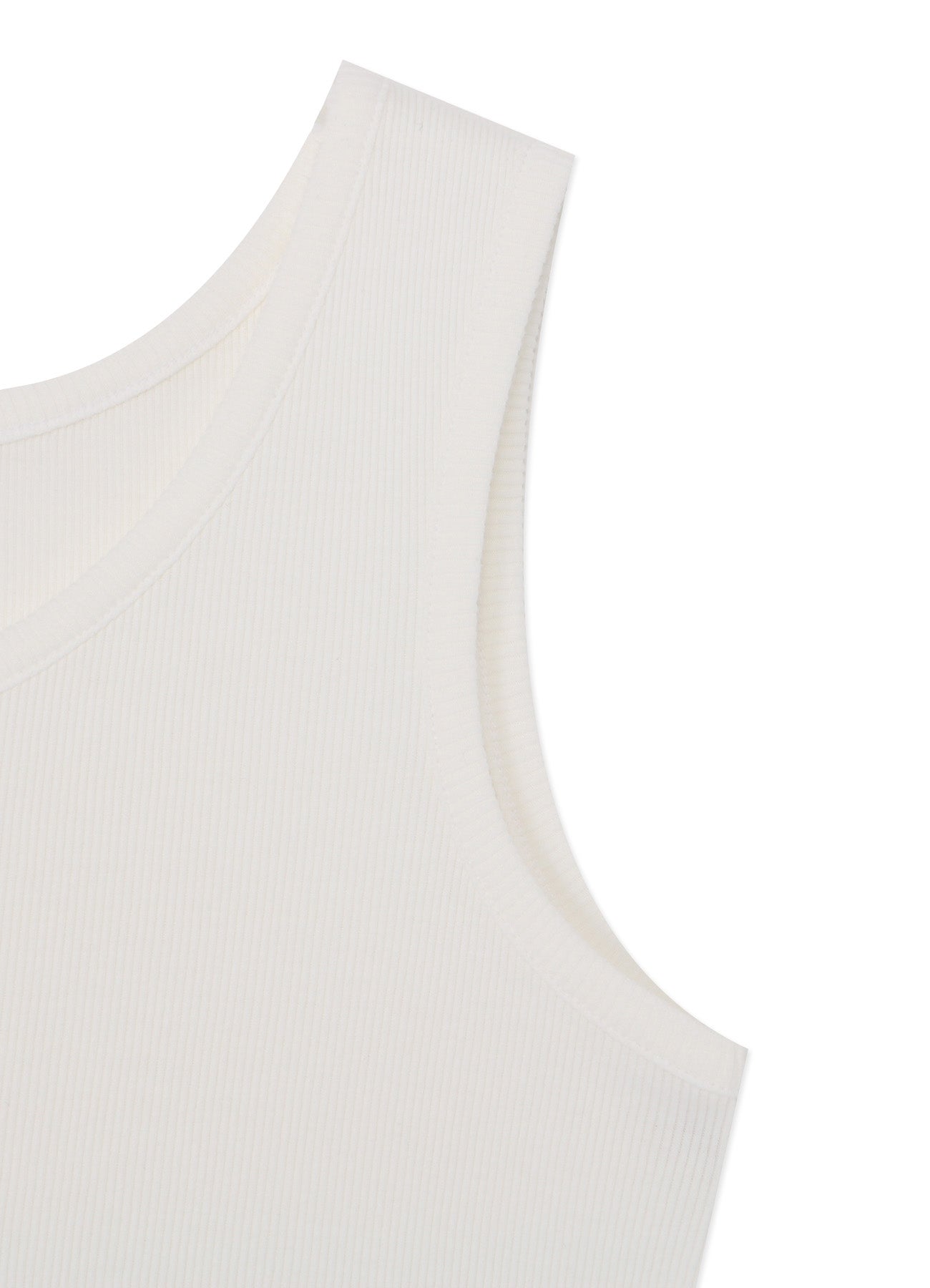 COTTON RAYON RIB TANK WITH DAMAGED HEM