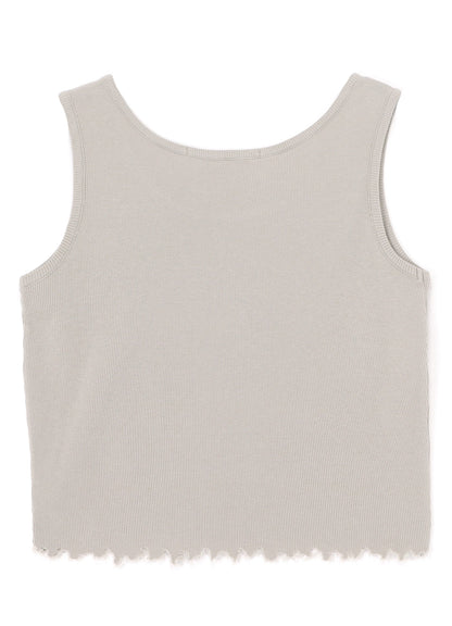 COTTON RAYON RIB TANK WITH DAMAGED HEM