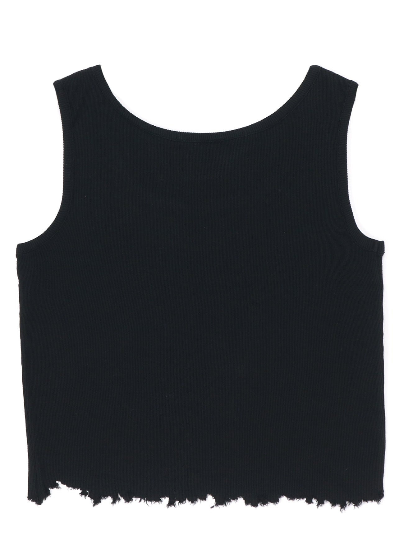 COTTON RAYON RIB TANK WITH DAMAGED HEM