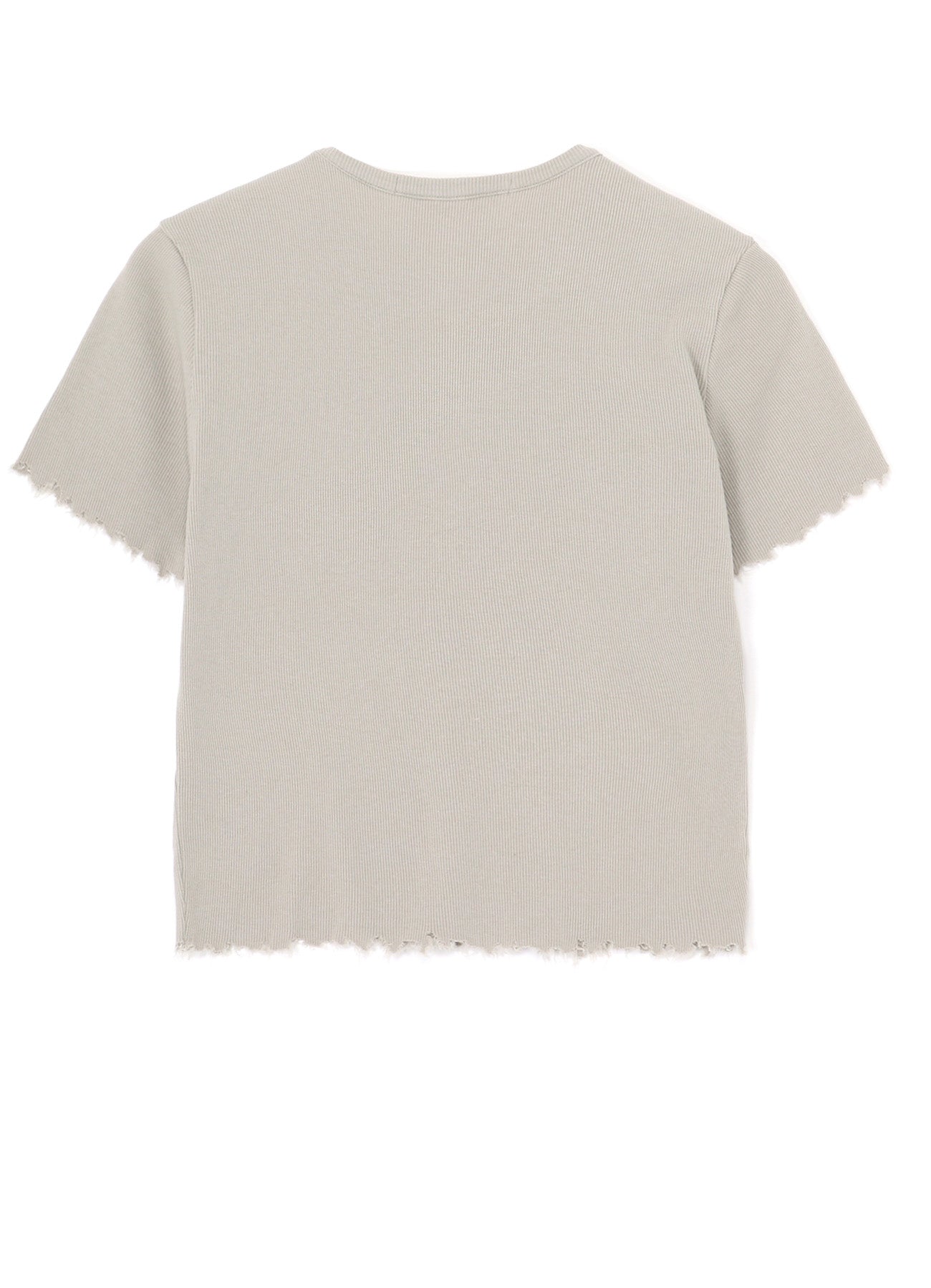 COTTON RAYON RIB T-SHIRT WITH DAMAGED HEM