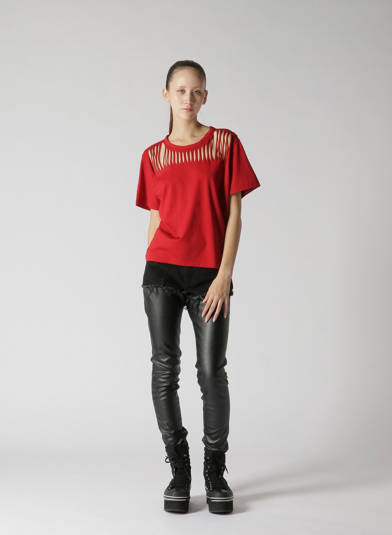 60/2 COTTON JERSEY CUTOUT T-SHIRT