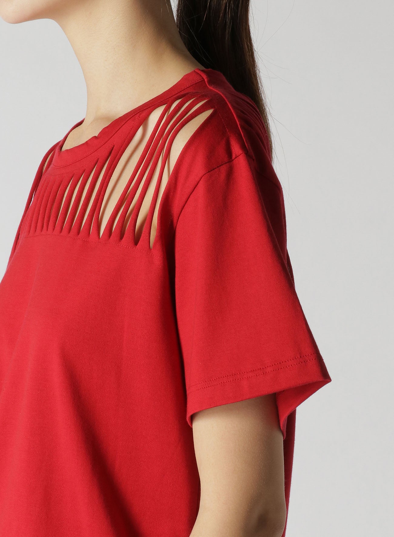 60/2 COTTON JERSEY CUTOUT T-SHIRT