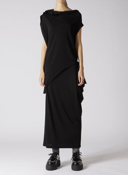 RAYON JERSEY DRAPED DRESS