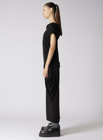 RAYON JERSEY DRAPED DRESS