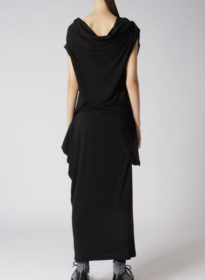 RAYON JERSEY DRAPED DRESS