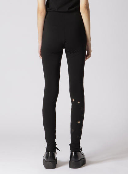 LEATHER DOT JERSEY LEGGINGS