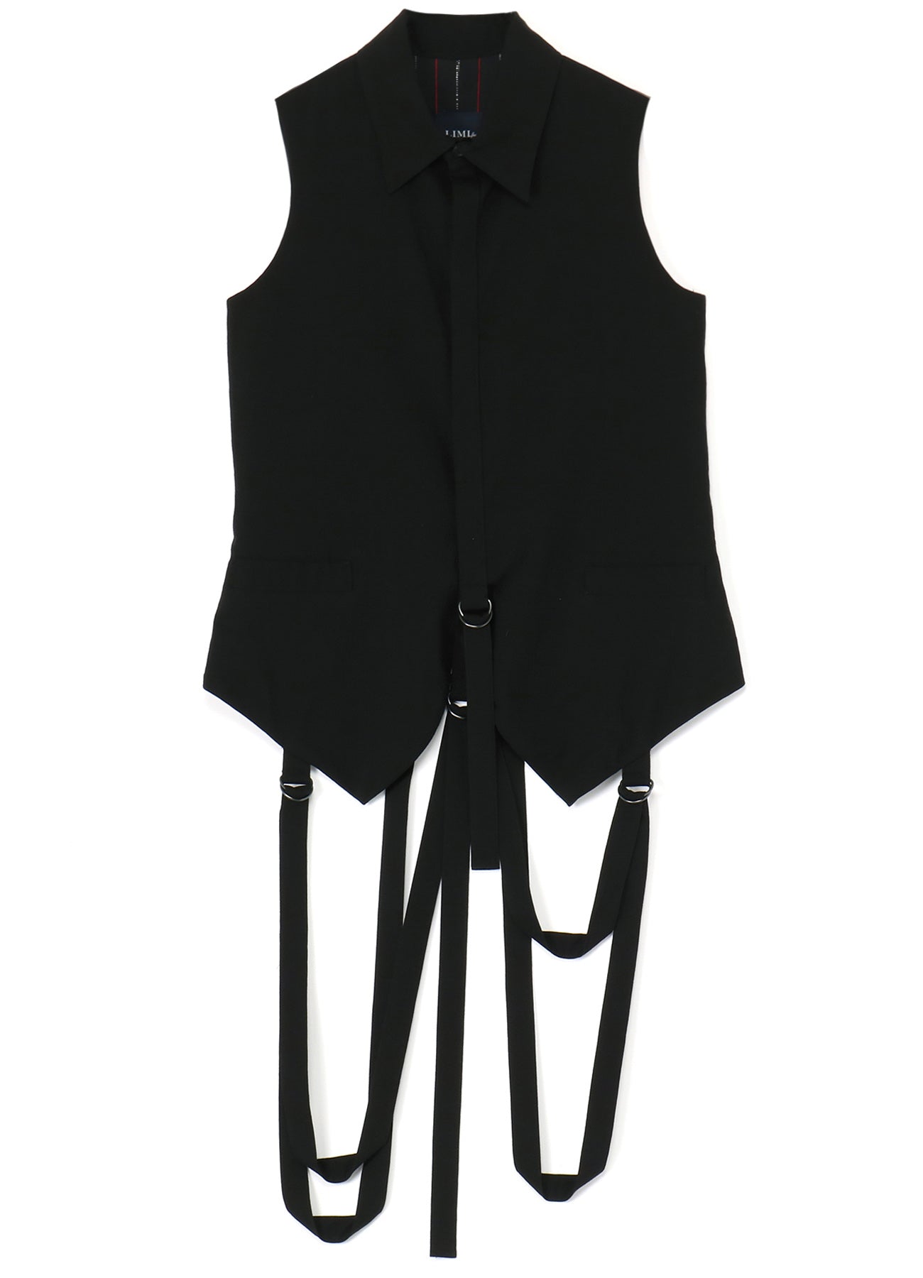 COTTON TENCEL LAWN HANGING STRAP COLLAR VEST