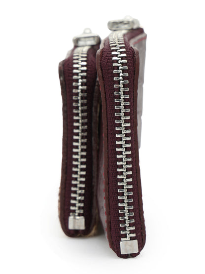 CROCO EMBOSSED LEATHER + HAIRCALF  W SMALL WALLET