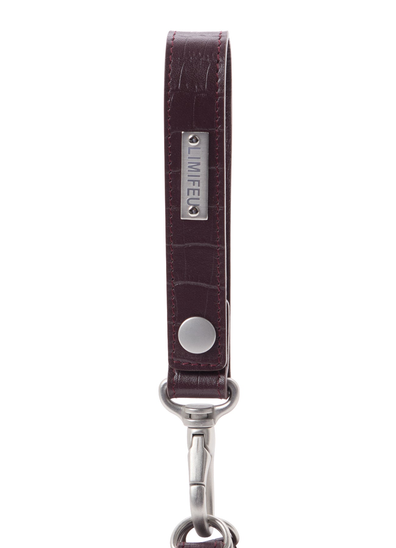 CROCO EMBOSSED LEATHER + HAIRCALF  3LAYERS POUCH