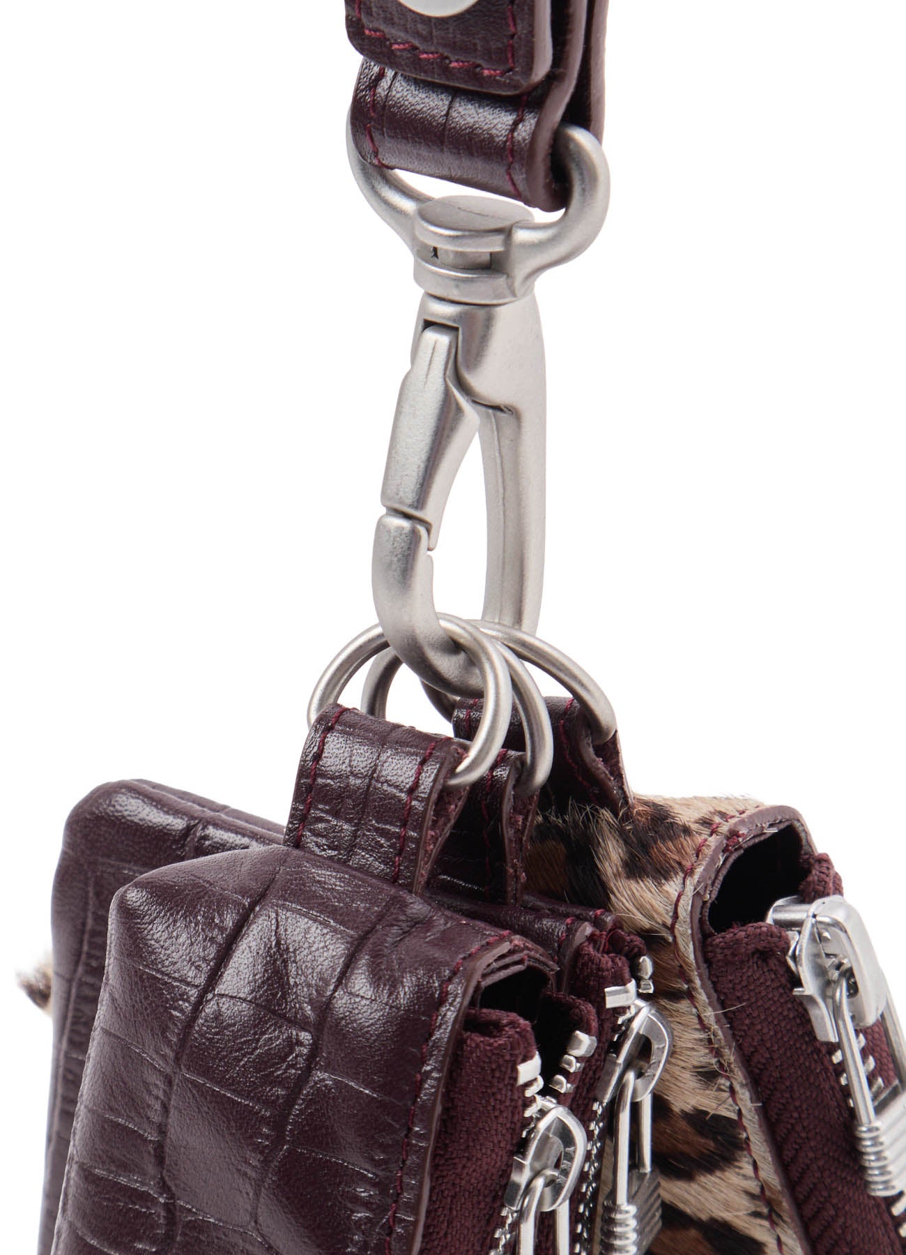 CROCO EMBOSSED LEATHER + HAIRCALF 3LAYERS POUCH – THE SHOP YOHJI
