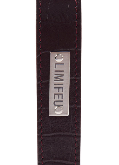 CROCO EMBOSSED LEATHER + HAIRCALF  3LAYERS POUCH