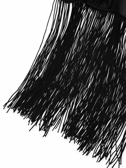 MOIST TANNED KIP LEATHER FRINGE SCRUNCHIE