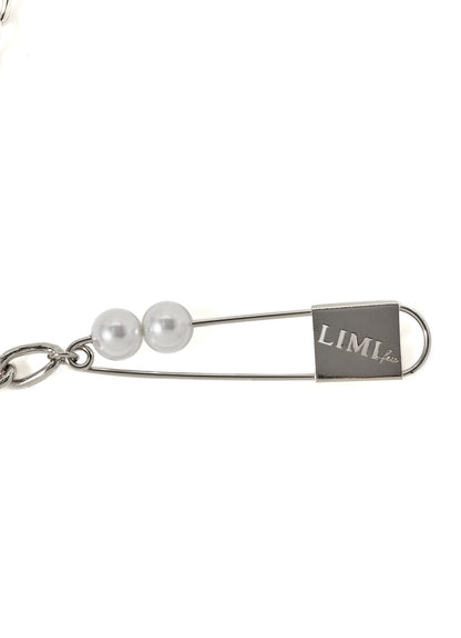 SAFETY PIN PEARL NECKLACE