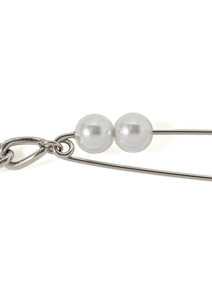 SAFETY PIN PEARL NECKLACE