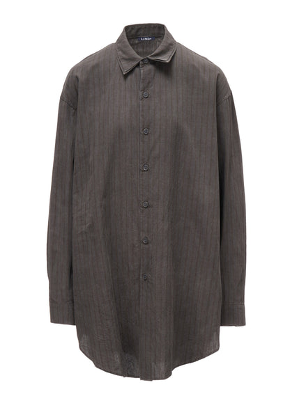 INK DYED STRIPE DOUBLE COLLAR SHIRT