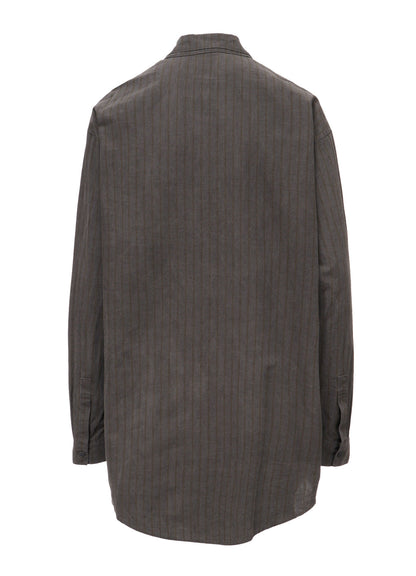 INK DYED STRIPE DOUBLE COLLAR SHIRT