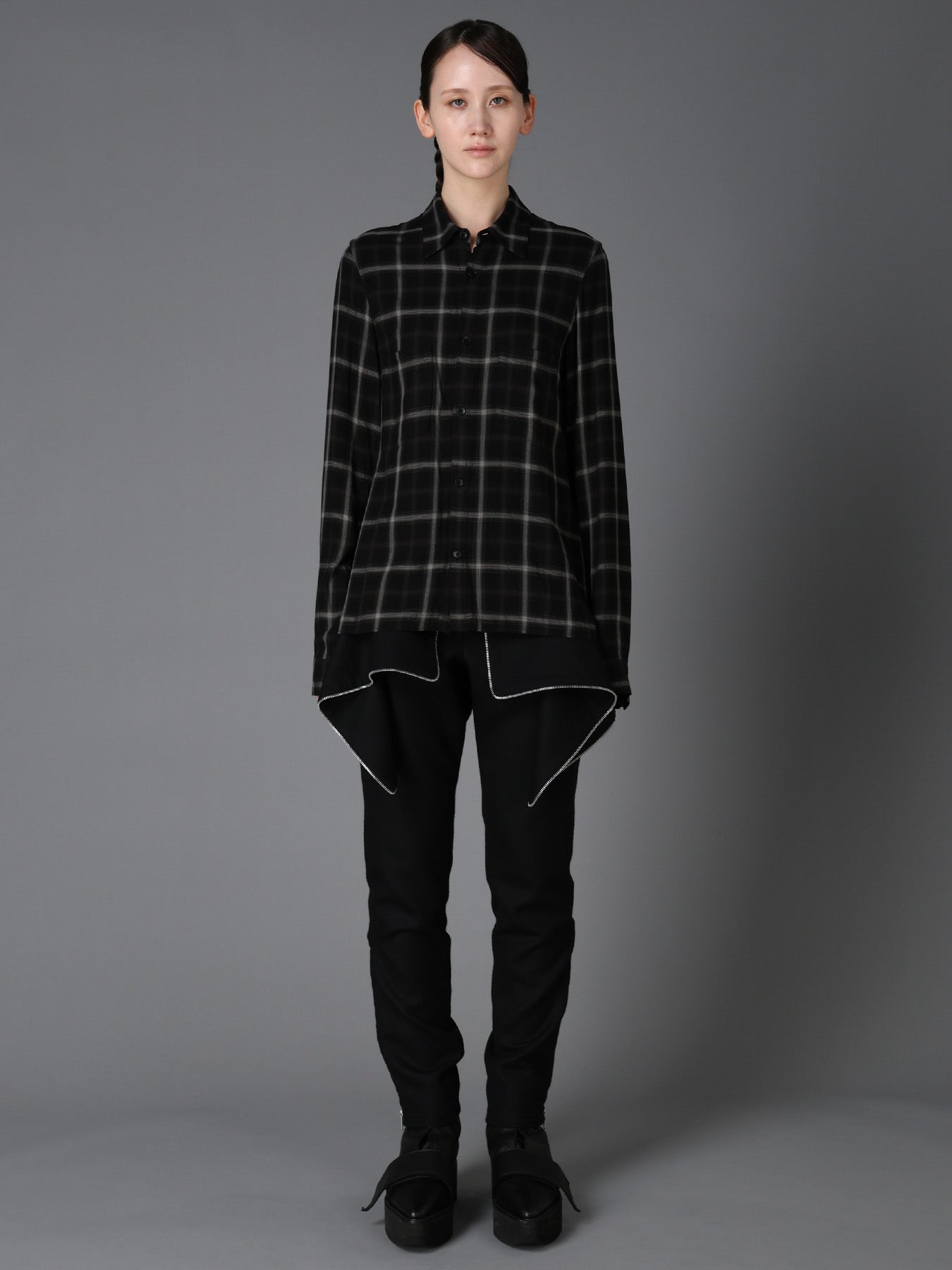 RAYON PLAID CHEST POCKET SHIRT