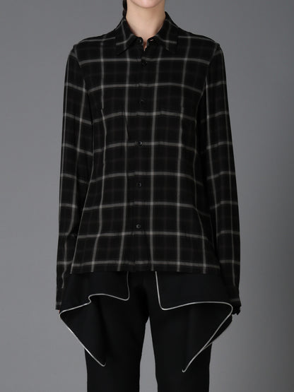 RAYON PLAID CHEST POCKET SHIRT