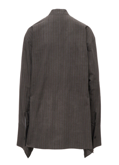 INK DYED STRIPE STAND COLLAR BLOUSE