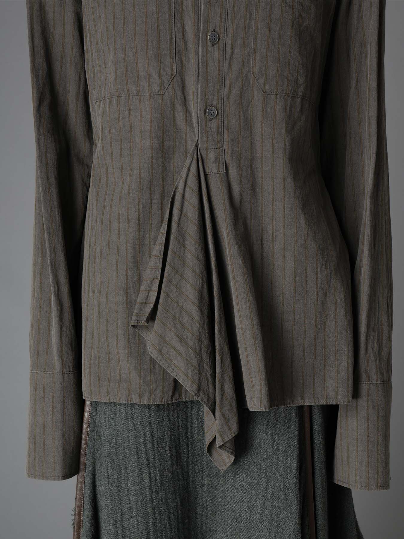 INK DYED STRIPE STAND COLLAR BLOUSE – THE SHOP YOHJI YAMAMOTO