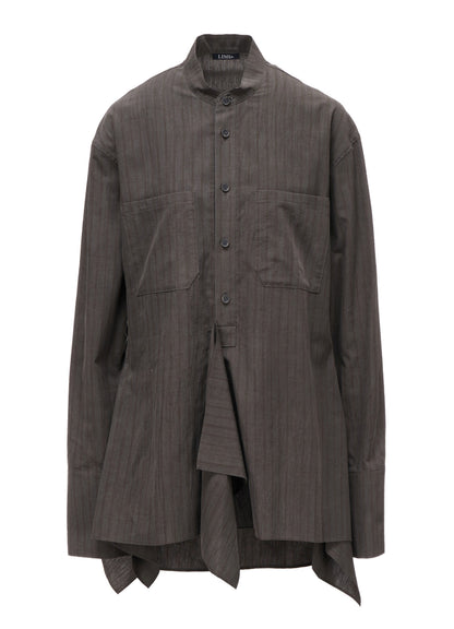 INK DYED STRIPE STAND COLLAR BLOUSE