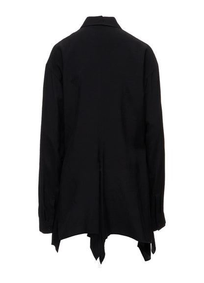 WRINKLED PLAIN WEAVE  FLARED PANEL BLOUSE