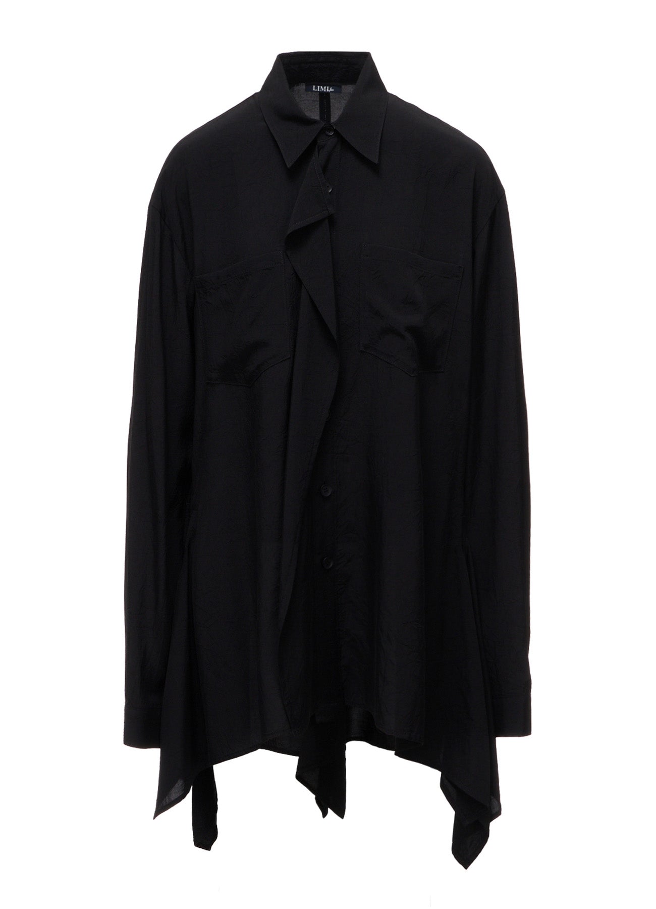 WRINKLED PLAIN WEAVE  FLARED PANEL BLOUSE