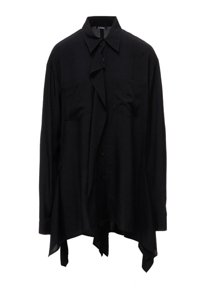 WRINKLED PLAIN WEAVE  FLARED PANEL BLOUSE