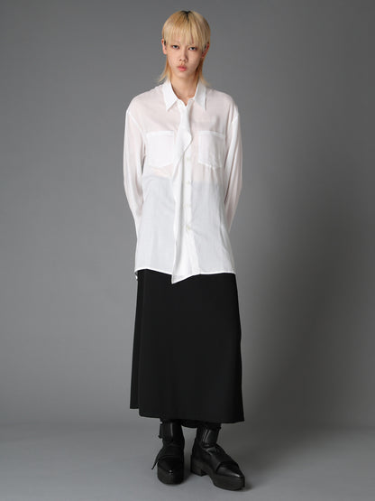SOFT LAWN  FLARED PANEL BLOUSE