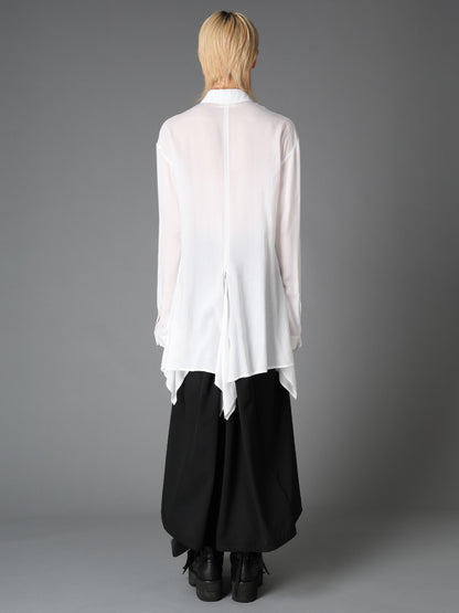 SOFT LAWN  FLARED PANEL BLOUSE